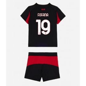 AC Milan Youssouf Fofana #19 Hemmakläder Barn 2025-26 Kortärmad (+ Korta byxor)